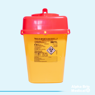 Recipient / Cutii polipropilena 5 L pt. intepatoare–taietoare BIOSAFE