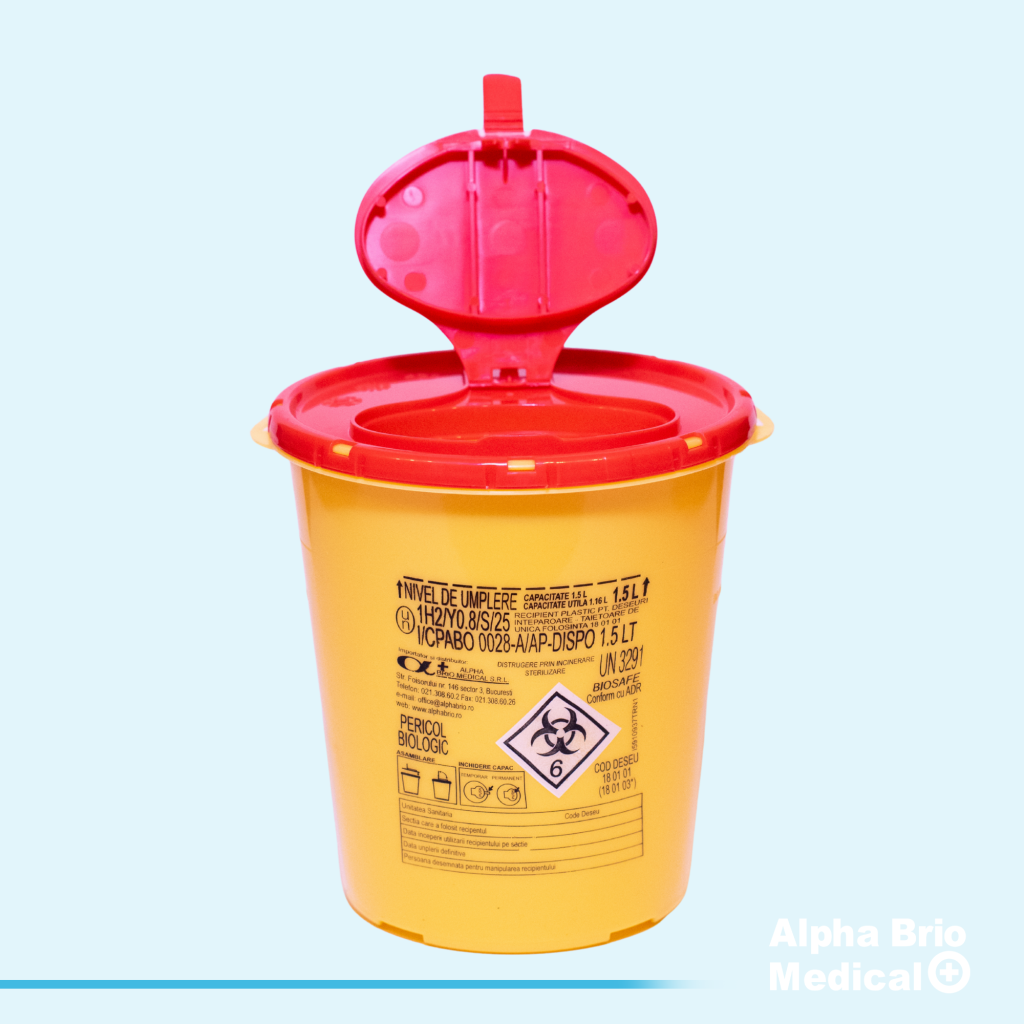 Sharps Container For Medical Waste 1.5 L - Alpha Brio Medical