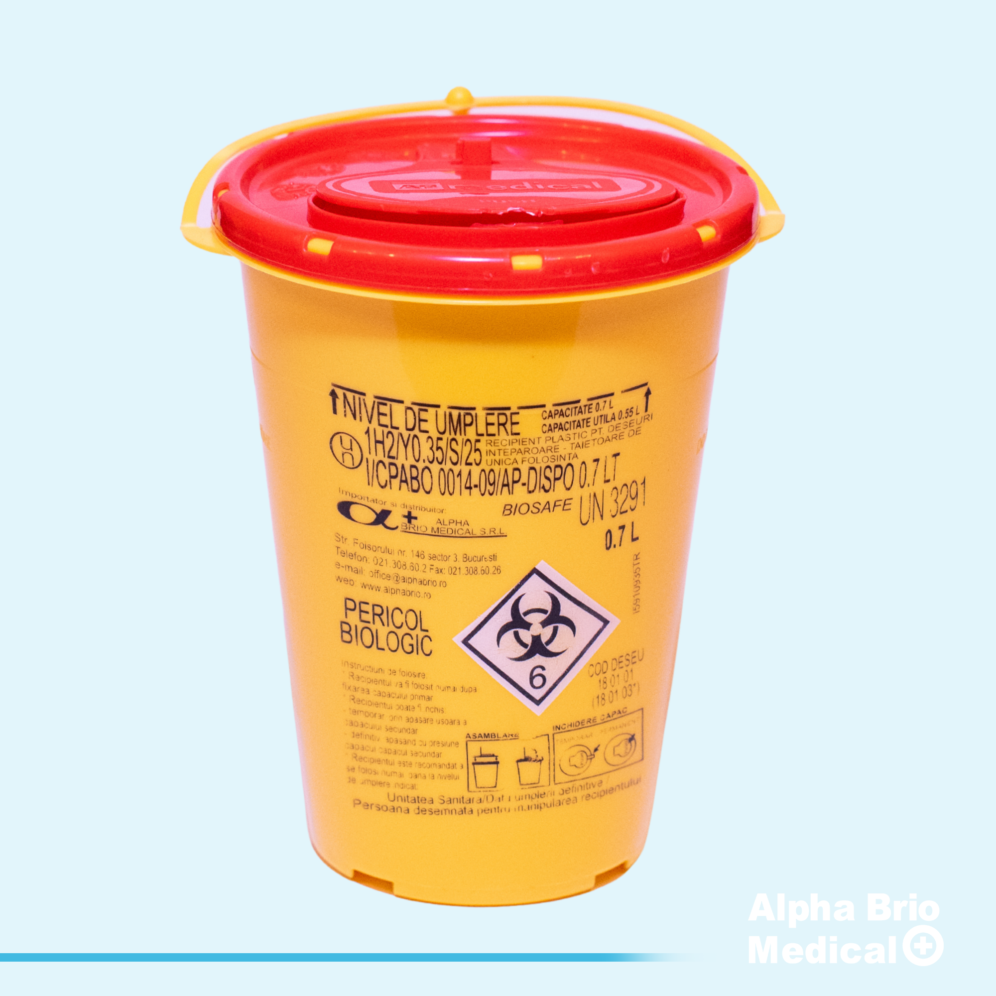 Recipient Cutii polipropilena 0,7 L pt. intepatoare–taietoare BIOSAFE